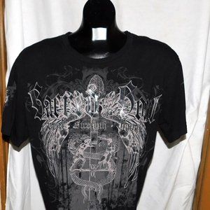 Sacred Soul Men's Black T-Shirt XL Snake VS Lizard  Power + Stength = Integrity